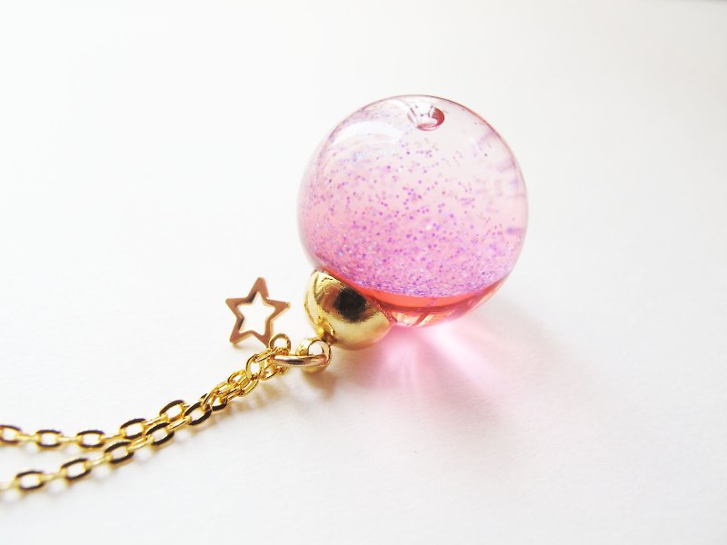 ＊Rosy Garden＊ Red galaxy liquid inisde gall ball necklace - Chokers - Glass Red