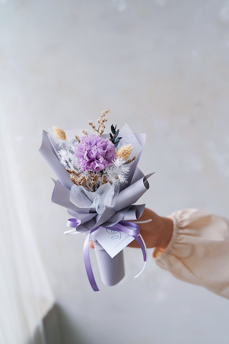 【GOODLILY flower】Single light purple carnation eternal bouquet - Dried Flowers & Bouquets - Plants & Flowers Purple