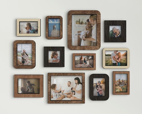 Mr.Carpenter Store Custom color photo frame set 12 piece different size picture frame collage