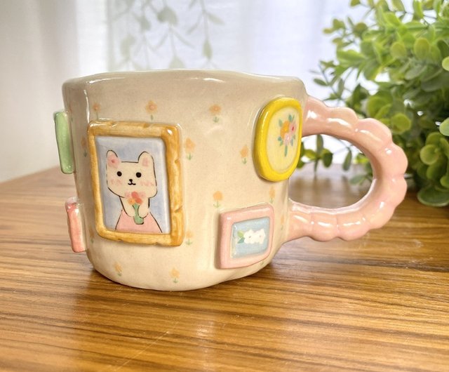 Cute cloud-shaped handmade ceramic mug. - Shop cher's pottery Cups - Pinkoi