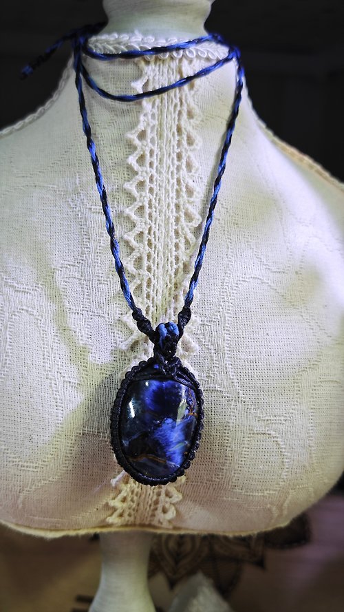 zen crystal jewelry 礦石設計 原創|手工彼得石編織項繩| 暴風雨王者之石|macrame|