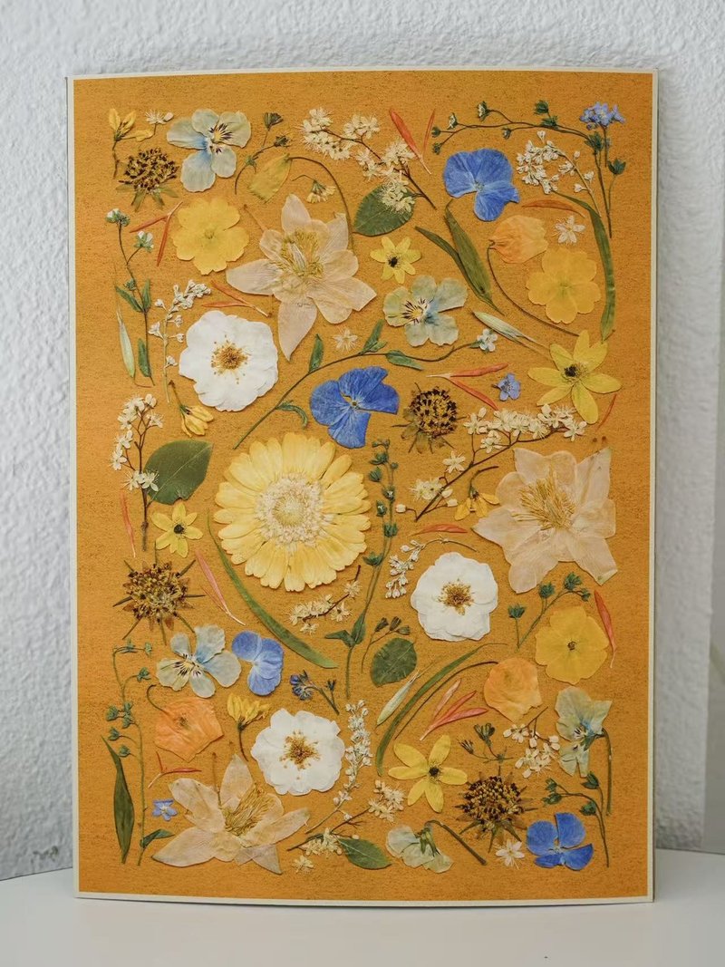 ŽIRAFA【杏子】中國宮廷服飾配色押花作品藝術微噴畫裝飾畫芯 - 海報/掛畫/掛布 - 紙 橘色