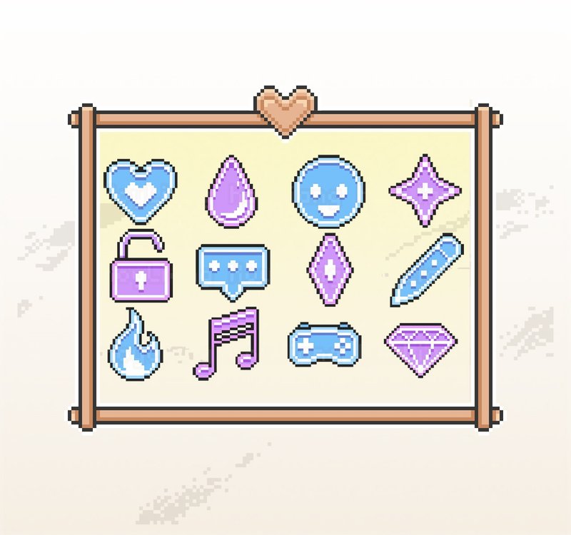 Twitch 忠誠點數Icons 表情符號貼圖 可愛像素風 - 電腦手機桌布/貼圖/App 圖示 - 其他材質 