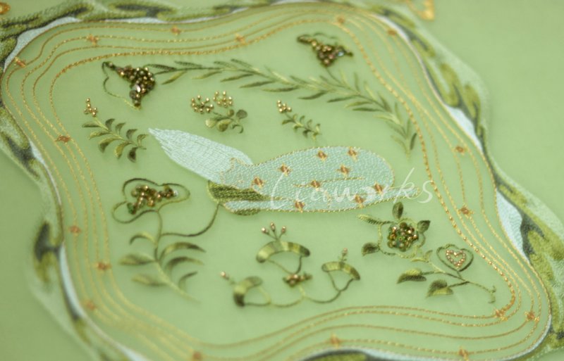 DIY材料包/法式刺繡/歐式刺繡/小憩 - 編織/刺繡/羊毛氈/縫紉 - 棉．麻 綠色