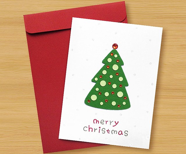 手作りのルミナスカード ホープルミナスクリスマスツリー 明るいスタイル クリスマスカードクリスマスツリー ショップ Dddesign カード はがき Pinkoi