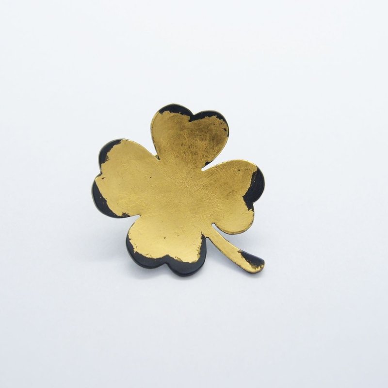 Clover gold brooch - Brooches - Other Metals Gold