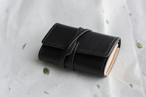 Mou Mou Leather Craft Handmade Handcrafted Two-Tone Vegetable Tanned Leather Card and Coin Wallet