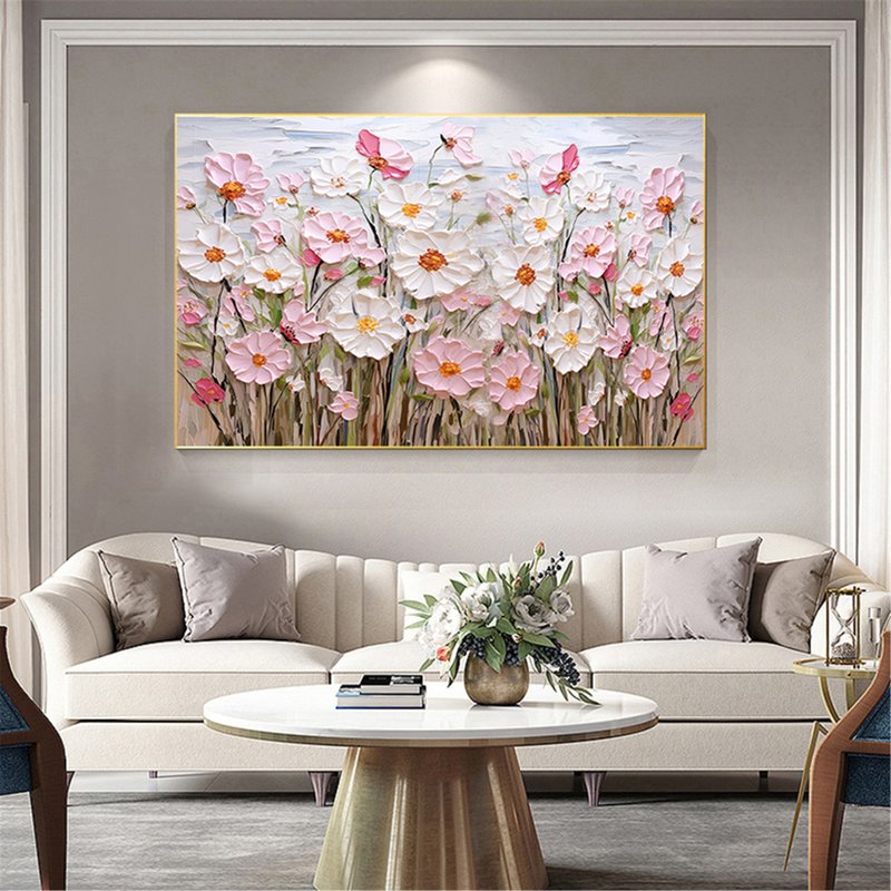 繁花 手繪油畫/抽象/原創商品/裝飾畫/現代畫/客廳/走廊臥室掛畫 - 海報/掛畫/掛布 - 亞麻 多色