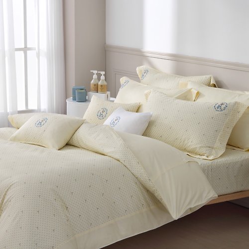 家適居家寢飾生活館 床包兩用被組-100%精梳棉-海洋可可-米-台灣製造