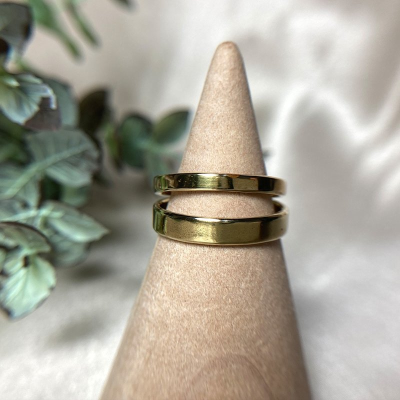 [Customized] Bronze plain panel ring can be engraved as a commemorative gift - General Rings - Other Metals Gold