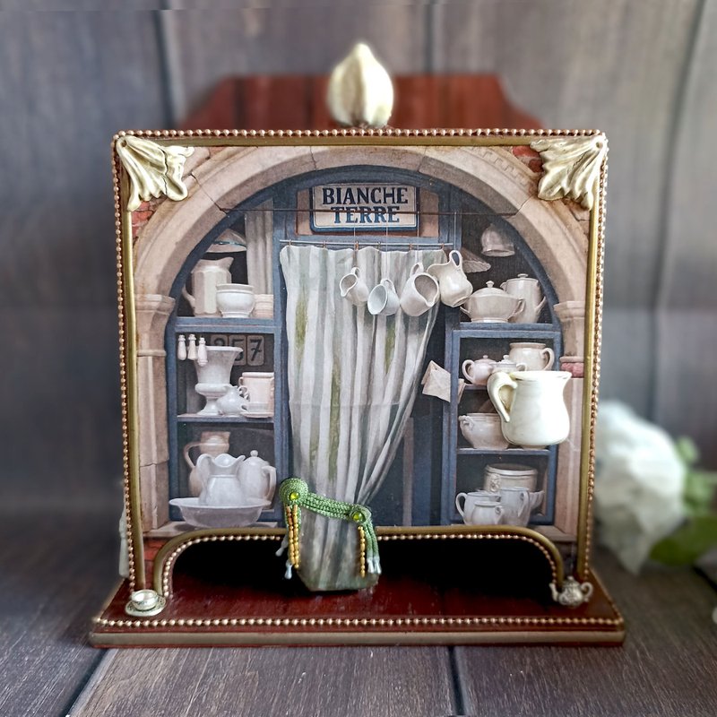 Tea house China shop, Wooden tea box, Tea Party, kitchen decor, housewarming - ขวดใส่เครื่องปรุง - ไม้ สีนำ้ตาล