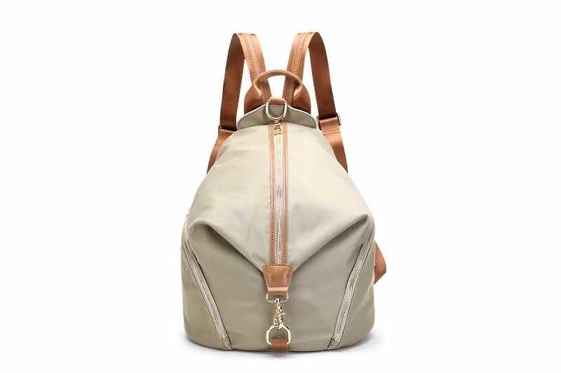 Simple anti-splashing anti-theft backpack / shoulder bag / black / gray / blue / red / purple / military green multi-color optional # 1006 - Backpacks - Waterproof Material White