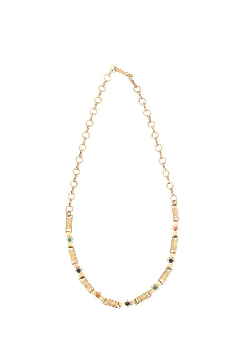 Fleur Gold Choker Necklace - สร้อยคอ - ทองแดงทองเหลือง สีทอง