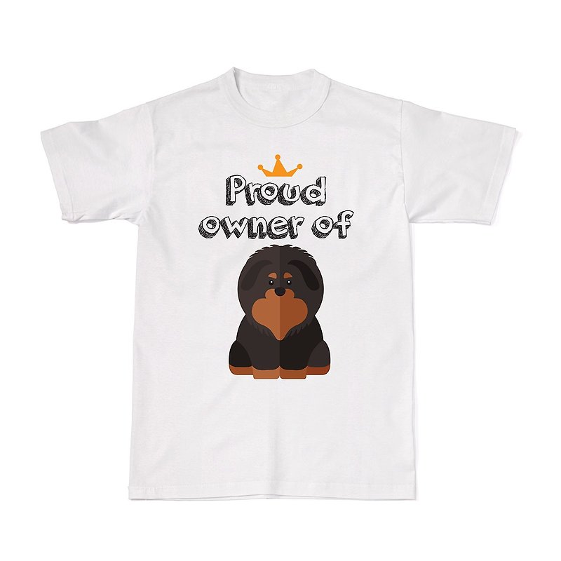 Proud Dog Owners Tees - Tibetan Mastiff - T 恤 - 棉．麻 白色