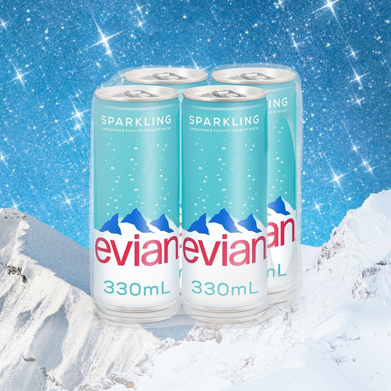 [4 bottles for only NT$200] French evian sparkling mineral water 330ml - Health Foods - Other Materials 