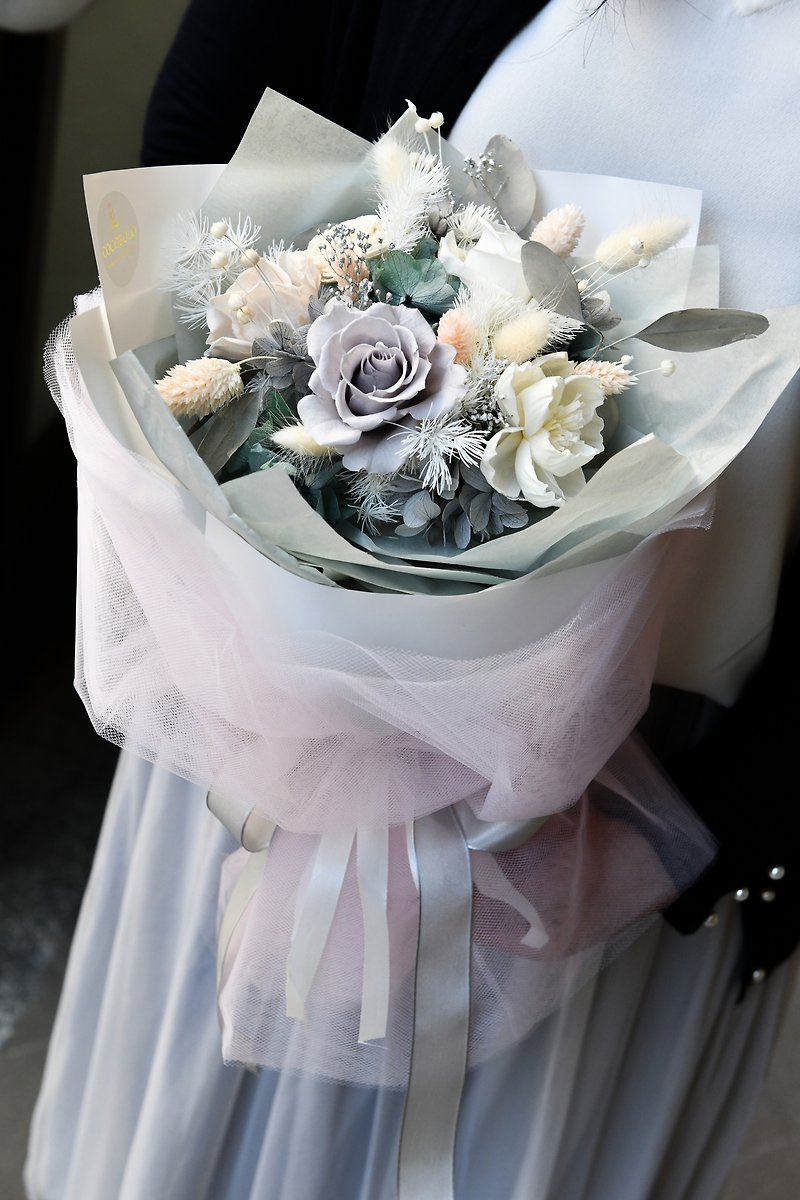 Lovely Tutu Dress Dream Tutu Dress Tanabata Star Bouquet (Gray Rose) - Dried Flowers & Bouquets - Plants & Flowers 