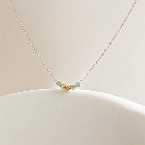 Nozomi Jewelry │尋找美好事物的輕珠寶品牌 18K 三色月亮轉運珠鎖骨鍊