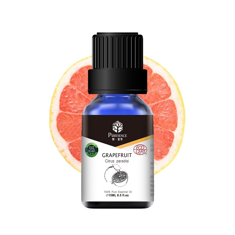 PÜRESENCE Organic Grapefruit Essential Oil (Grapefruit) 15ml - น้ำหอม - น้ำมันหอม สีส้ม