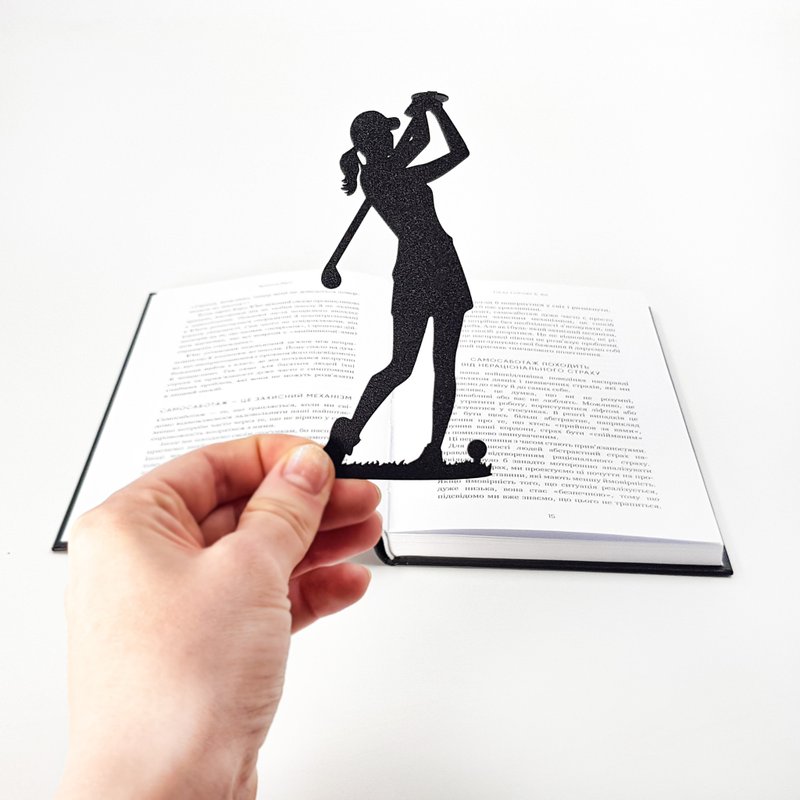 Lady Golf Player Metal Bookmark - ที่คั่นหนังสือ - โลหะ สีดำ