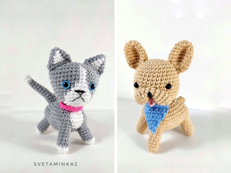 Amigurumi Toy Patterns Crochet Cat Pattern Bulldog Crochet Tutorial - 手工藝教學/工具書 - 其他材質 