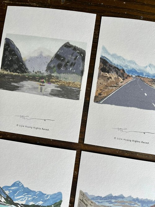 Lijie x Embroidery Handmade 速寫旅行的景-明信片