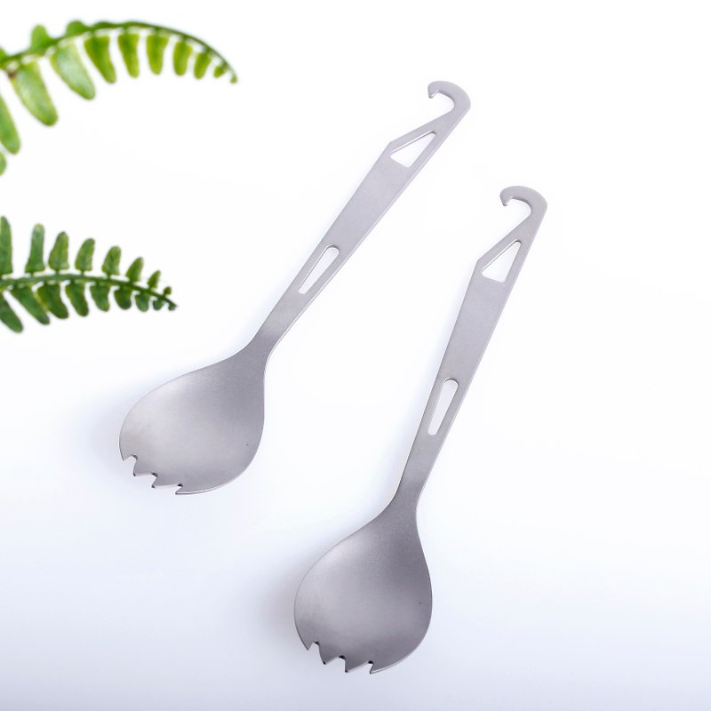 titanium spork (2 in a set) - Cutlery & Flatware - Other Metals Silver