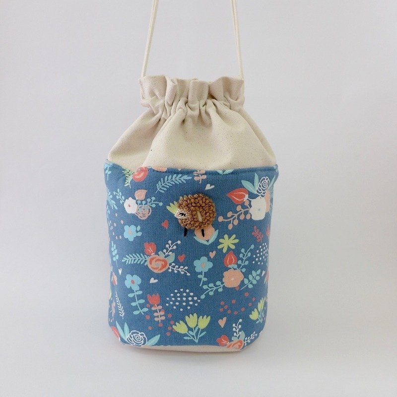 Bunched bag bucket bag "fern flower" - Messenger Bags & Sling Bags - Cotton & Hemp 