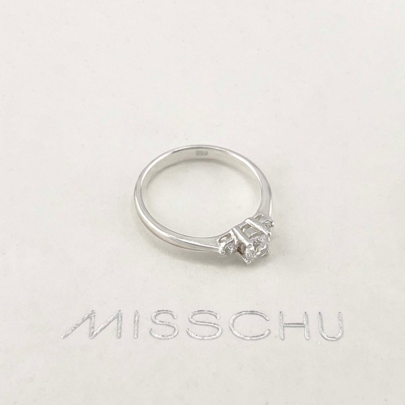 Stone- Multi-Zirconium Sterling Silver Ring Crown - แหวนทั่วไป - โลหะ สีเงิน