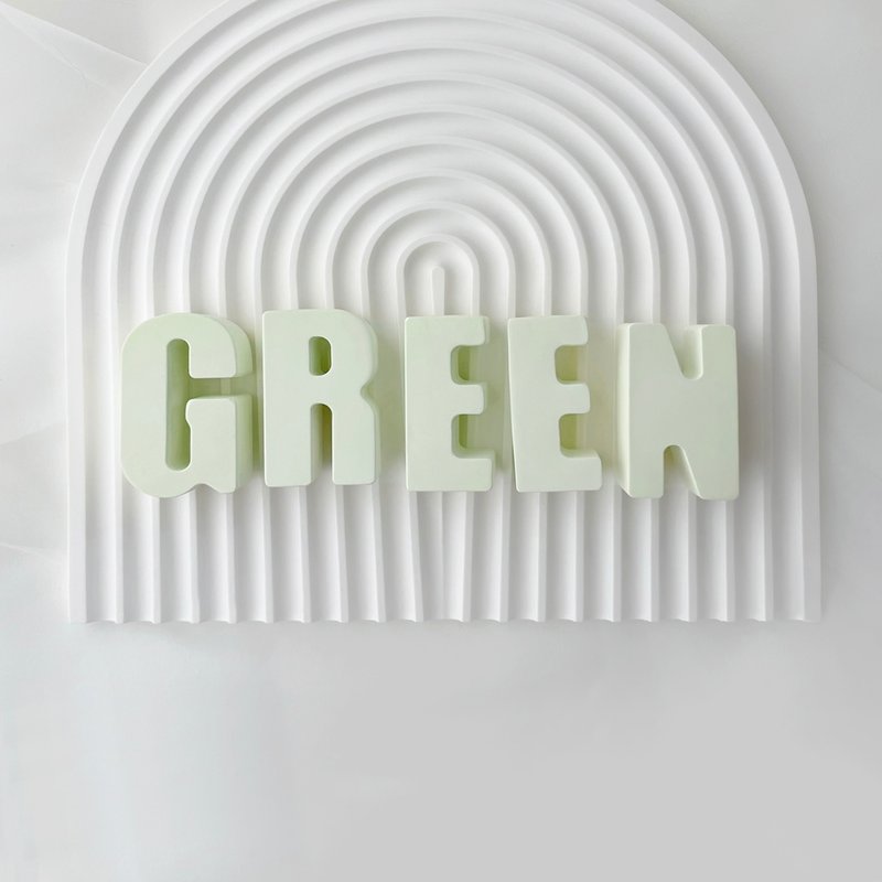 [Text Expression] Gypsum Fragrance Stone Stone Letters Bud Green Fragrance Brick - Items for Display - Other Materials Green