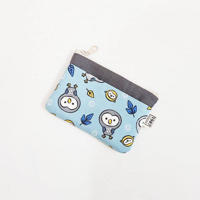 【Owl-Blue (Dark Grey)】Cute department!!! Coin purse zipper bag new