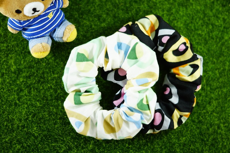 Geometry series, large intestine ring, donut, hair ring, hair tress - Hair Accessories - Cotton & Hemp Multicolor