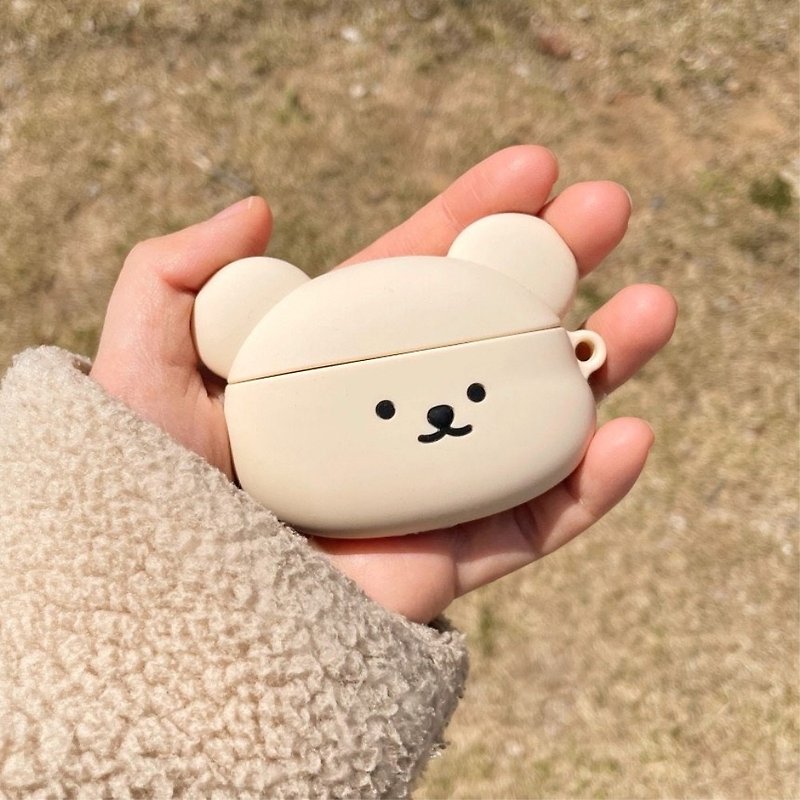 [Korean Cultural and Creative] Lizi Bear Airpods 3 / Keychain can be purchased as an additional item - Headphones & Earbuds Storage - Silicone Khaki