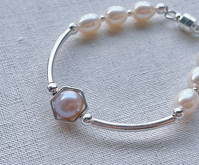 エレガントなパープルナチュラルパールスターリングシルバー