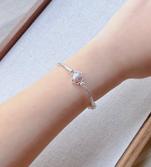 シルバー エレガント彫刻デザイン ブレスレット Bracelet -Dawn- Brilliant Silver シルバー ブレスレット – yuzen
