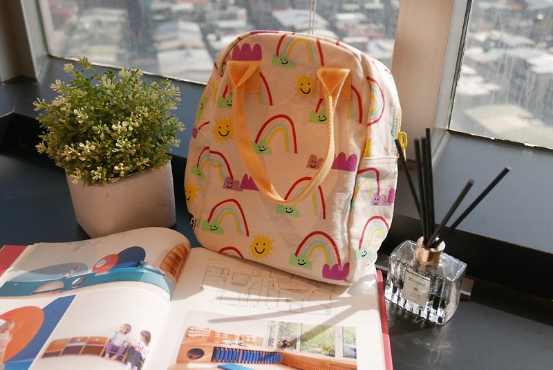 [Valentine's Day Gift] Tote Bag/Lunch Bag/Zipper Bag--(Little Rainbow) - Handbags & Totes - Cotton & Hemp Multicolor