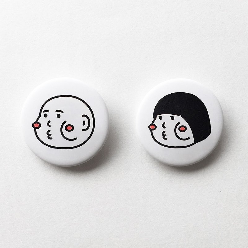 cheeky cheeky boy & girl pin - Badges & Pins - Plastic White