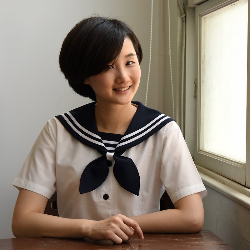 Sailor Costume* Navy Uniform* Japanese School Uniform* Sailor Uniform - One Piece Dresses - Cotton & Hemp Blue