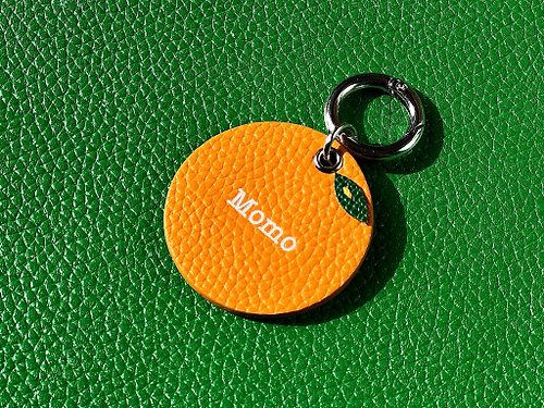 Aeon Leather Studio Personalized Leather Dog tag - Donut, Keychain