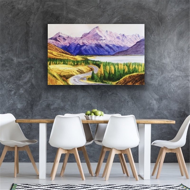 Mount Cook Artist/Original/Landscape Painting/Copy Painting/Frameless Painting/Home Decoration - Posters - Linen Multicolor