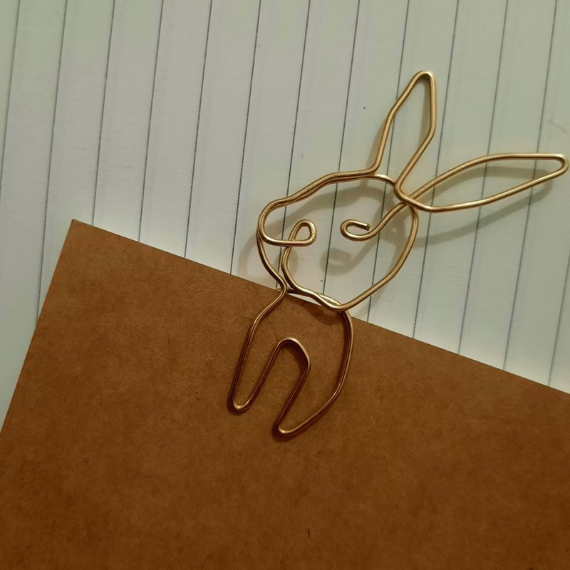 BUNNY 兔 |書籤|迴紋針 | 品牌趣味金工|手工文青風 - 書籤 - 銅/黃銅 金色