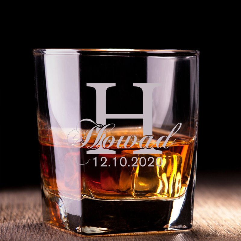 男友生日|個人化名字訂製威士忌對杯 | Personalize Whisky Glass - 玻璃杯 - 玻璃 透明