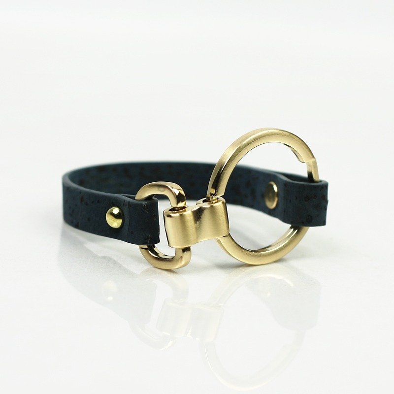 Korea CORCO "Ring" series bracelet (Navy) - สร้อยข้อมือ - ไม้ สีน้ำเงิน