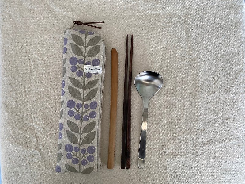 Personal utensil bag - Leaves and Fruits - Other - Cotton & Hemp 