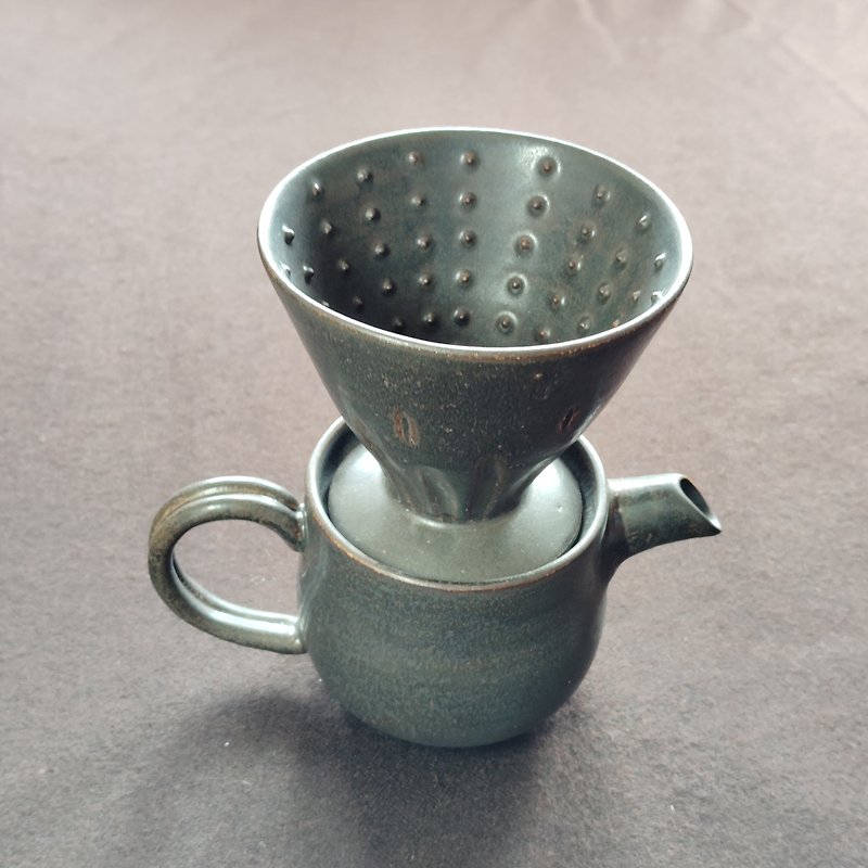 ポット付きコーヒーフィルターカップ - コーヒードリッパー - 陶器 