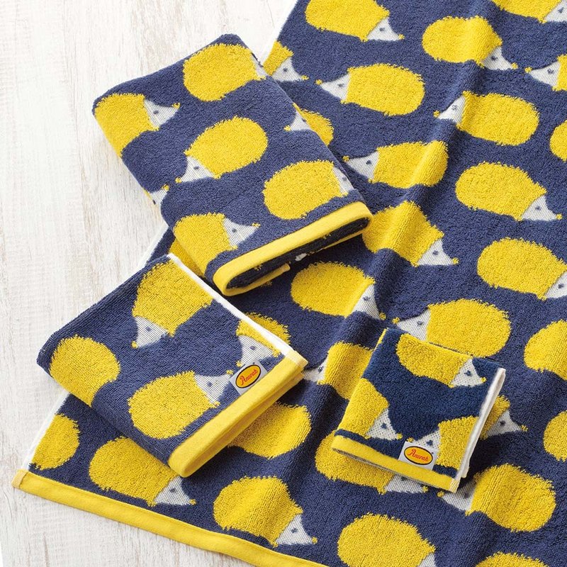 Maruma, Japan│Anorak British Design Towel Face Towel Hedgehog - ผ้าขนหนู - ผ้าฝ้าย/ผ้าลินิน 