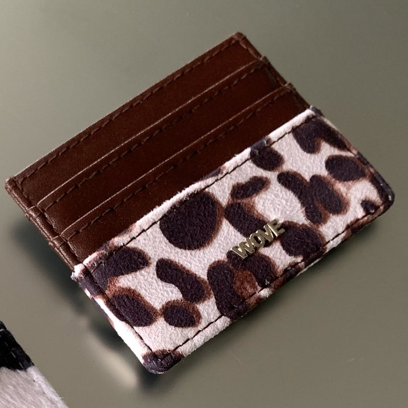 WOVE - Card holder cow and leopard print - กระเป๋าสตางค์ - หนังเทียม สีเงิน