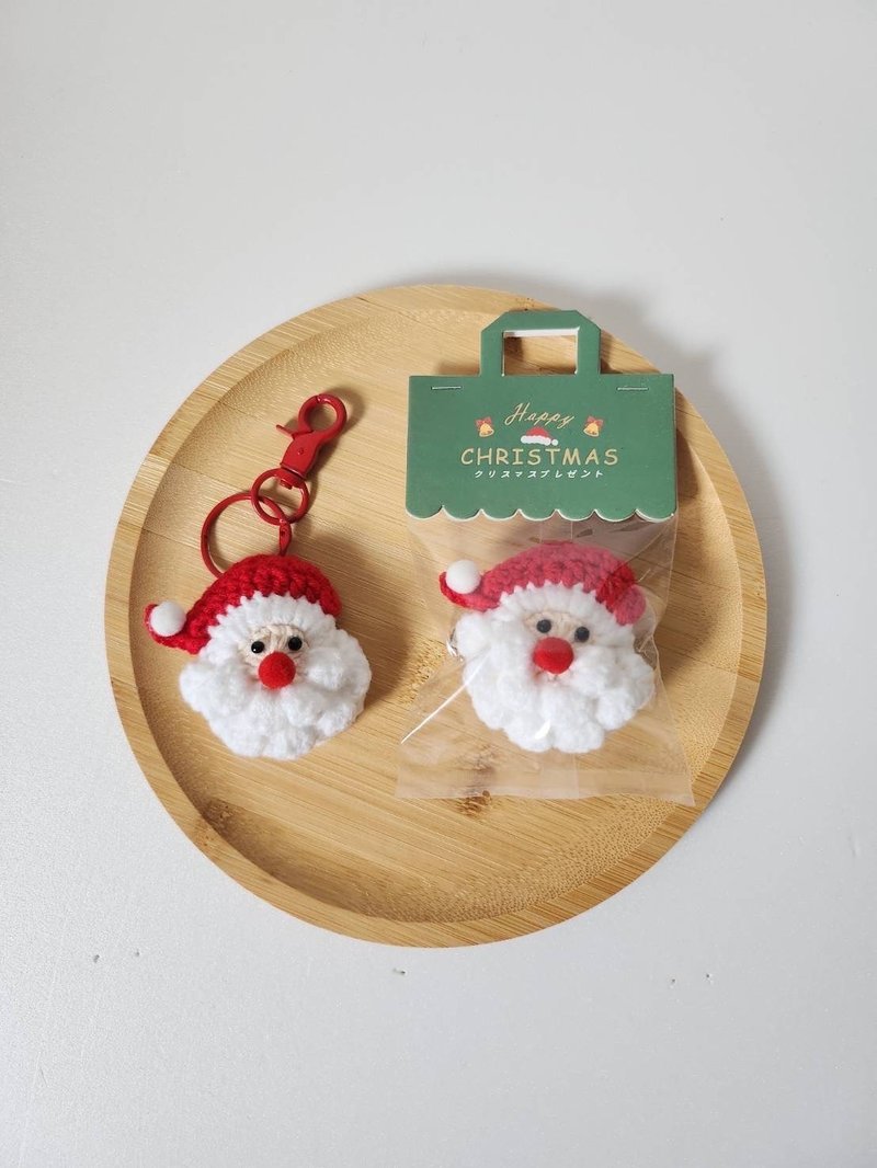 [Christmas Gift] Santa Claus Pendant Brooch Hairpin Exchange Gift - Hair Accessories - Cotton & Hemp 