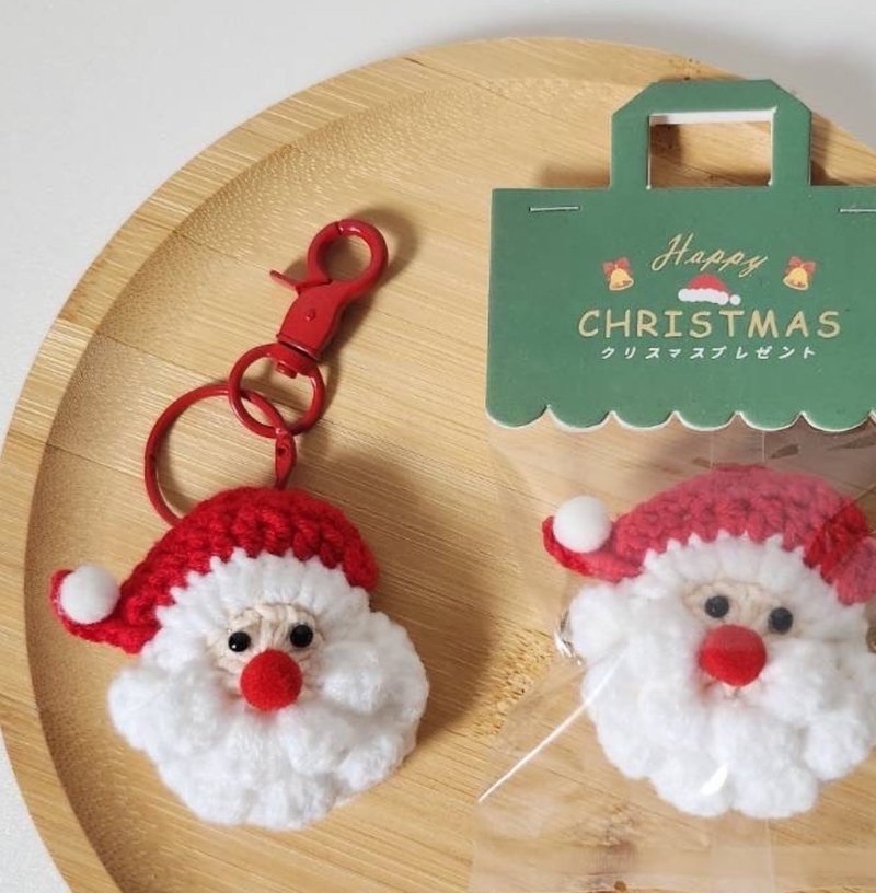 [Christmas Gift] Santa Claus Pendant Brooch Hairpin Exchange Gift - เครื่องประดับผม - ผ้าฝ้าย/ผ้าลินิน 