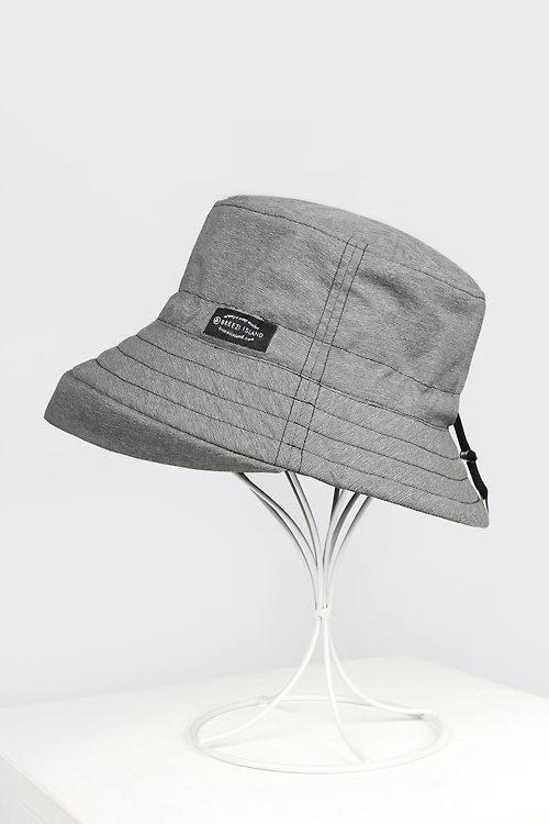 BREEZI ISLAND  都會機能服飾 防潑水反光收納漁夫帽 - 麻灰 - 延伸帽簷