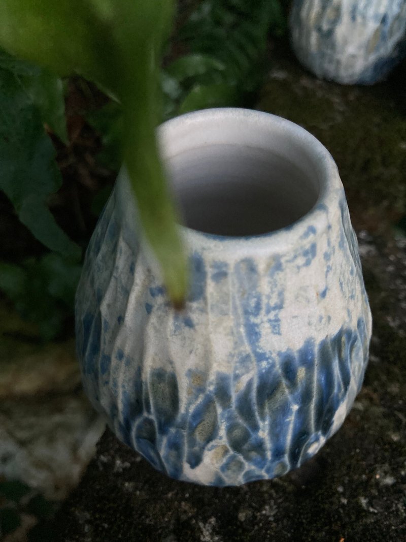藍釉小花瓶 I - 花瓶/花器 - 陶 